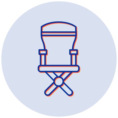 Kamp Sandalyesi. Web simgesi basit illüstrasyon