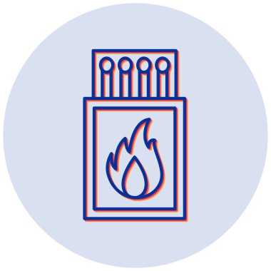 Kibrit. Web simgesi basit illüstrasyon