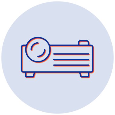 Projektör simgesi, vektör illüstrasyonu