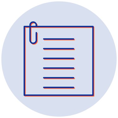 Kağıt Not. Web simgesi basit illüstrasyon