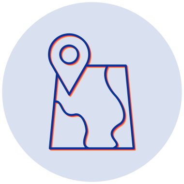 Harita. Web simgesi basit illüstrasyon