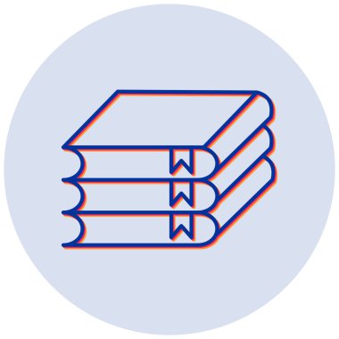 Kitap yığını. Web simgesi basit illüstrasyon