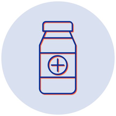 İlaç şişesi. Basit illüstrasyon