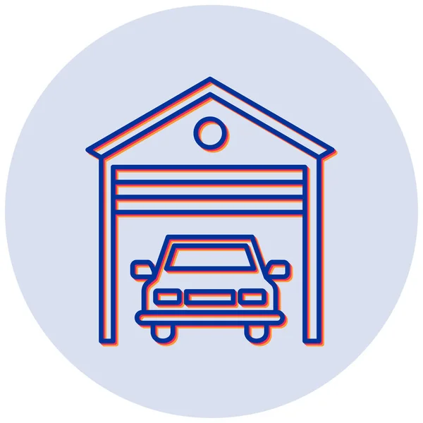 Garage Voiture Icône Web — Image vectorielle