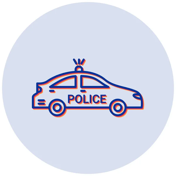 Polizeiauto Einfache Illustration — Stockvektor