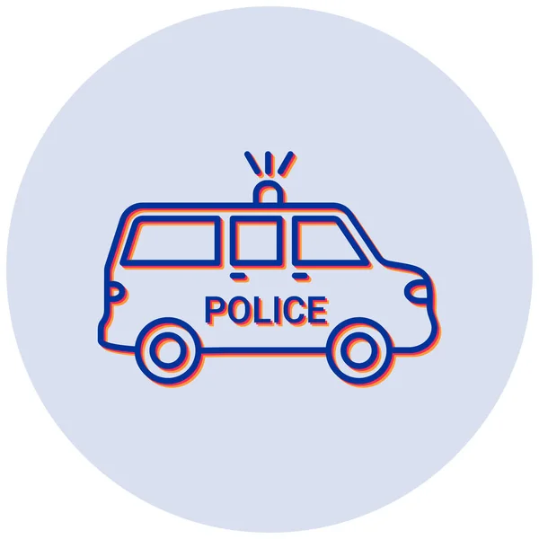 Coche Policía Icono Vector Ilustración — Vector de stock