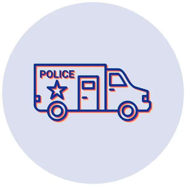 Police Truck Web Icon Simple Illustration — Stock Vector