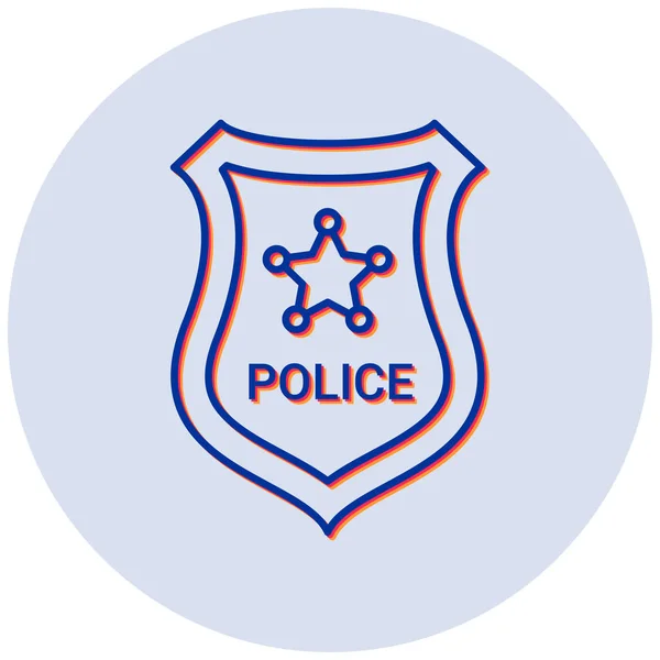 Placa Policía Icono Web Ilustración Simple — Vector de stock