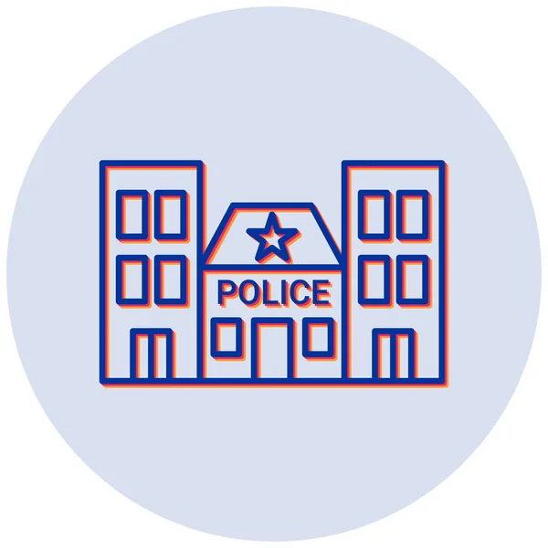 Police Station Web Icon Simple Illustration — Stock Vector