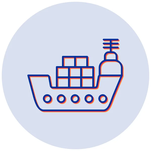 Teherhajó Web Ikon Egyszerű Illusztráció — Stock Vector