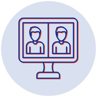 Toplantı. Web simgesi basit illüstrasyon