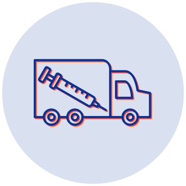 Aşı Teslimatı. Web simgesi basit illüstrasyon