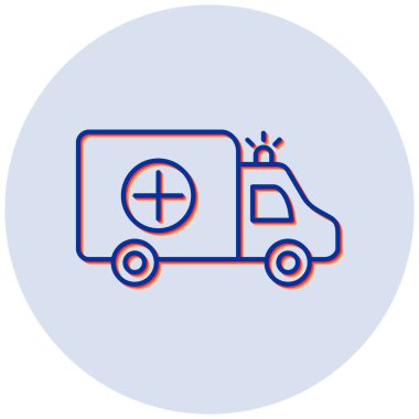 Ambulans. Web simgesi basit illüstrasyon
