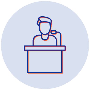 Konuşmadaki adam. Web simgesi basit illüstrasyon