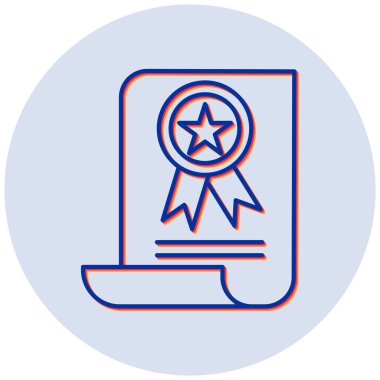 Sertifika. Web simgesi basit illüstrasyon