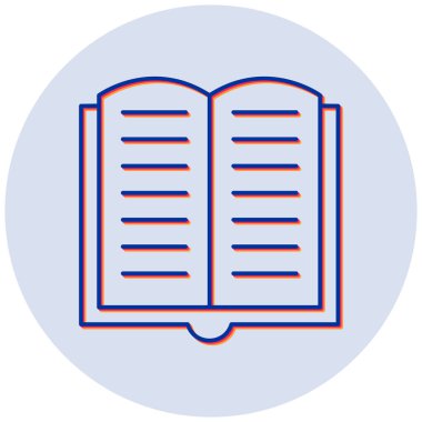 Kitap okuyorum. Web simgesi basit illüstrasyon