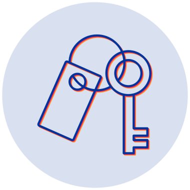 Oda anahtarı. Web simgesi basit illüstrasyon