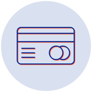 Kredi kartı düz simgesi, vektör illüstrasyonu 