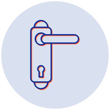 Kapı tokmağı. Web simgesi basit illüstrasyon