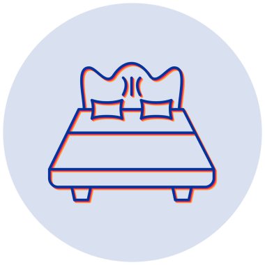 Yatağa. Web simgesi basit illüstrasyon