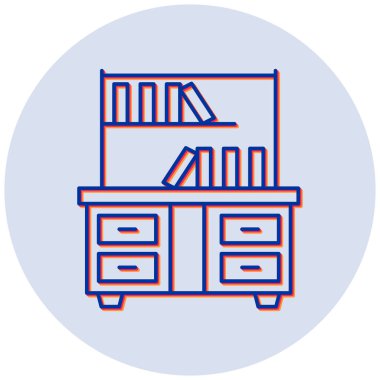 Kitaplık. Web simgesi basit illüstrasyon