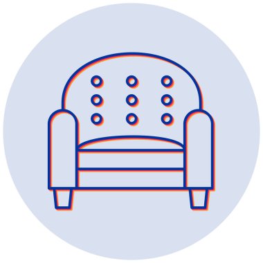 Koltuk. Web simgesi vektör illüstrasyonu