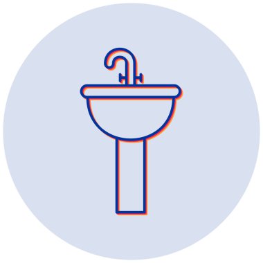 Lavabo. Web simgesi basit illüstrasyon