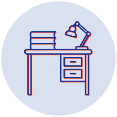 Çalışma masası. Web simgesi basit illüstrasyon