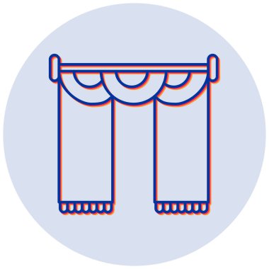 Perdeler. Web simgesi basit illüstrasyon