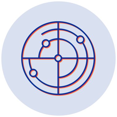 Radar simgesi, vektör illüstrasyonu