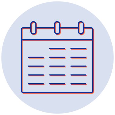 Takvim simgesinin vektör illüstrasyonu