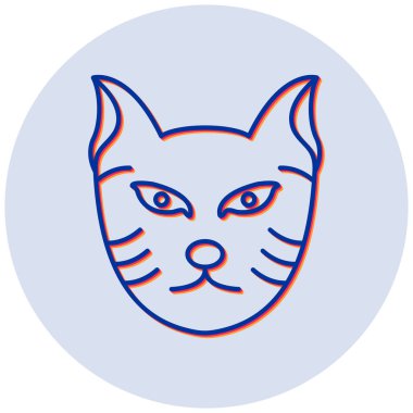 Kedi. Web simgesi basit illüstrasyon