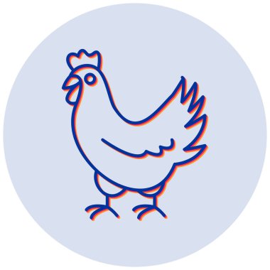 Tavuk. Web simgesi basit illüstrasyon