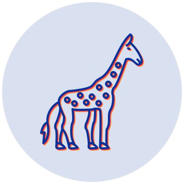 Zürafa. Web simgesi basit illüstrasyon