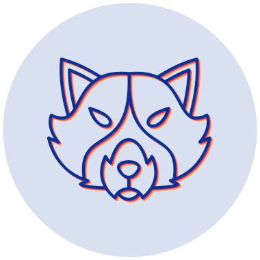 Rakun. Web simgesi basit illüstrasyon