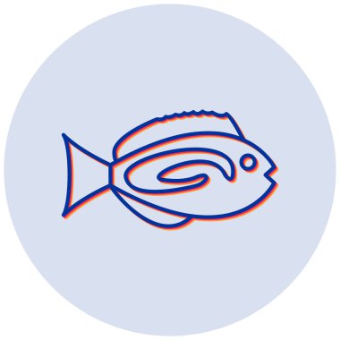 Mavi Tang. Web simgesi basit illüstrasyon