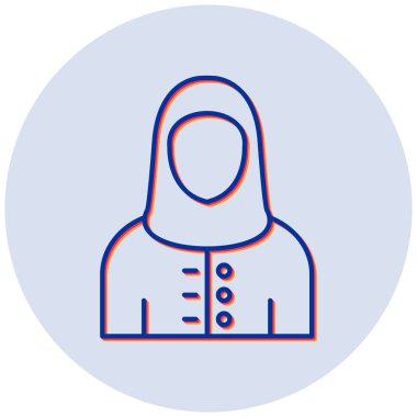 Müslüman bir kadın. Web simgesi basit illüstrasyon