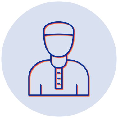 Müslüman Erkek. Web simgesi basit illüstrasyon