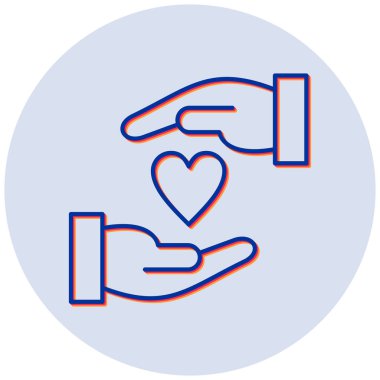 hayır ve bağış ikonu satır dizaynında