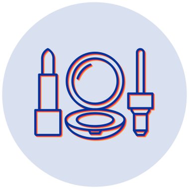 Makyaj. Web simgesi basit illüstrasyon