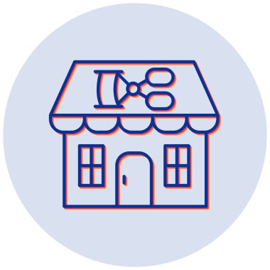 Salon. Web simgesi basit illüstrasyon