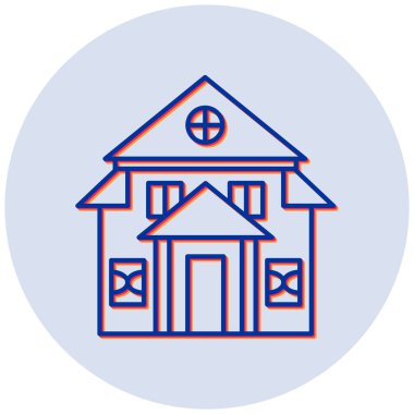 Bungalov. Web simgesi basit illüstrasyon