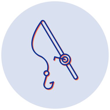 Balıkçı oltası simgesinin vektör çizimi