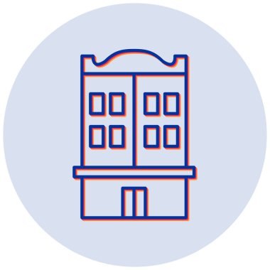 Otelde. Web simgesi basit illüstrasyon