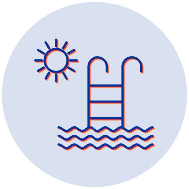 Yüzme havuzu. Web simgesi basit illüstrasyon