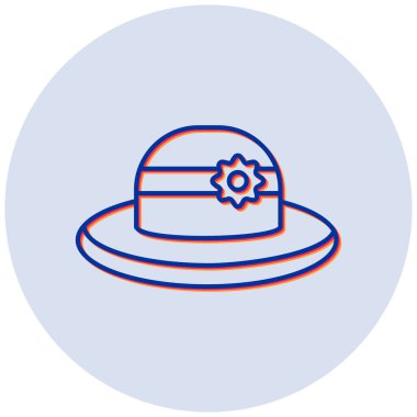 Güneş Şapkası. Web simgesi basit illüstrasyon