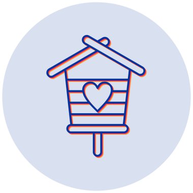 Kuş Evi web simgesi, basit illüstrasyon