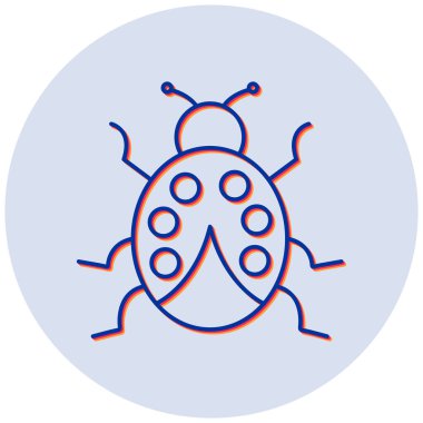 Uğur böceği. Web simgesi basit illüstrasyon