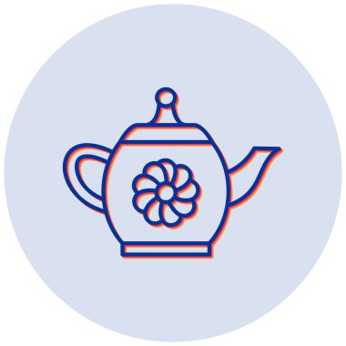 Çaydanlık. Web simgesi basit illüstrasyon