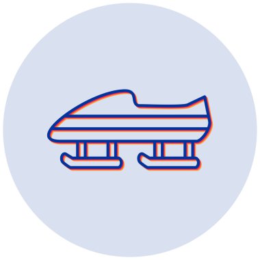 Kızak simgesi, vektör illüstrasyonu